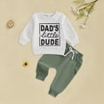 thumbnail image 2 of Towmus Toddler Baby Boy Fall outfit Dad's Boy Letter Print Sweatshirt Top Elastic Pants Long Sleeve Sweatshirts Pants Set, 2 of 7