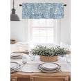 thumbnail image 6 of Kitchen Valances for Window, Ocean Undersea Coral Seaweed Light Filtering Rod Pocket Valance Curtain, Watercolor Marine Life on Blue Short Curtains Window Topper for Bedroom 42x18in, 6 of 7