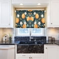 thumbnail image 5 of Yayeee Kitchen Curtains Tier Pair Light Filtering 27"x36" Rod Pocket Short Cafe Window Panel, Green Oranges, 5 of 7