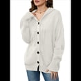 thumbnail image 2 of Cárdigan Informal con Cuello en V y Botones para Mujer, Sudadera con Capucha y Larga L, 2 of 8
