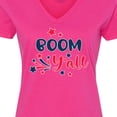 thumbnail image 4 of Inktastic 4th of July Boom Y'all with Red White and Blue Stars Women's V-Neck T-Shirt, 4 of 5