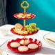 thumbnail image 2 of Bandeja de almacenamiento Bandeja para servir Decoración de postres Cupcake Soporte de exhibición de regalos Plato de frutas rojo, 2 of 9
