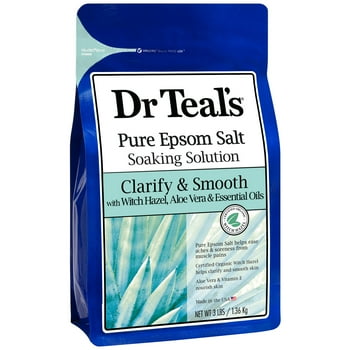 Dr Teal's Pure Epsom Salt Soak, Clarify & Smooth with Witch Hazel & Aloe Vera, 3 lbs