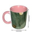 thumbnail image 3 of Green Gold Marble Coffee Mug Fun Custom Ceramic Mugs 11oz Pink, 3 of 5