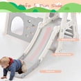 thumbnail image 5 of EUROCO 7-in-1 Toddler Climber and Slide Set Kids Playground Climber Slide Playset with Tunnel, Climber, Whiteboard,Toy Building Block Baseplates, Basketball Hoop Combination for Babies, 5 of 7