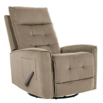 Swivel Rocker Recliner Chair for Adults, Glider Rocking Chair for Nursery, Small Recliner Chair for Small Spaces, RV, Living Room(Brown)