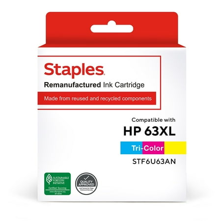 UPC: 0718103289023 | Staples Remanufactured Ink Cartridge Replacement for HP 63XL (Tri-color) 2796081