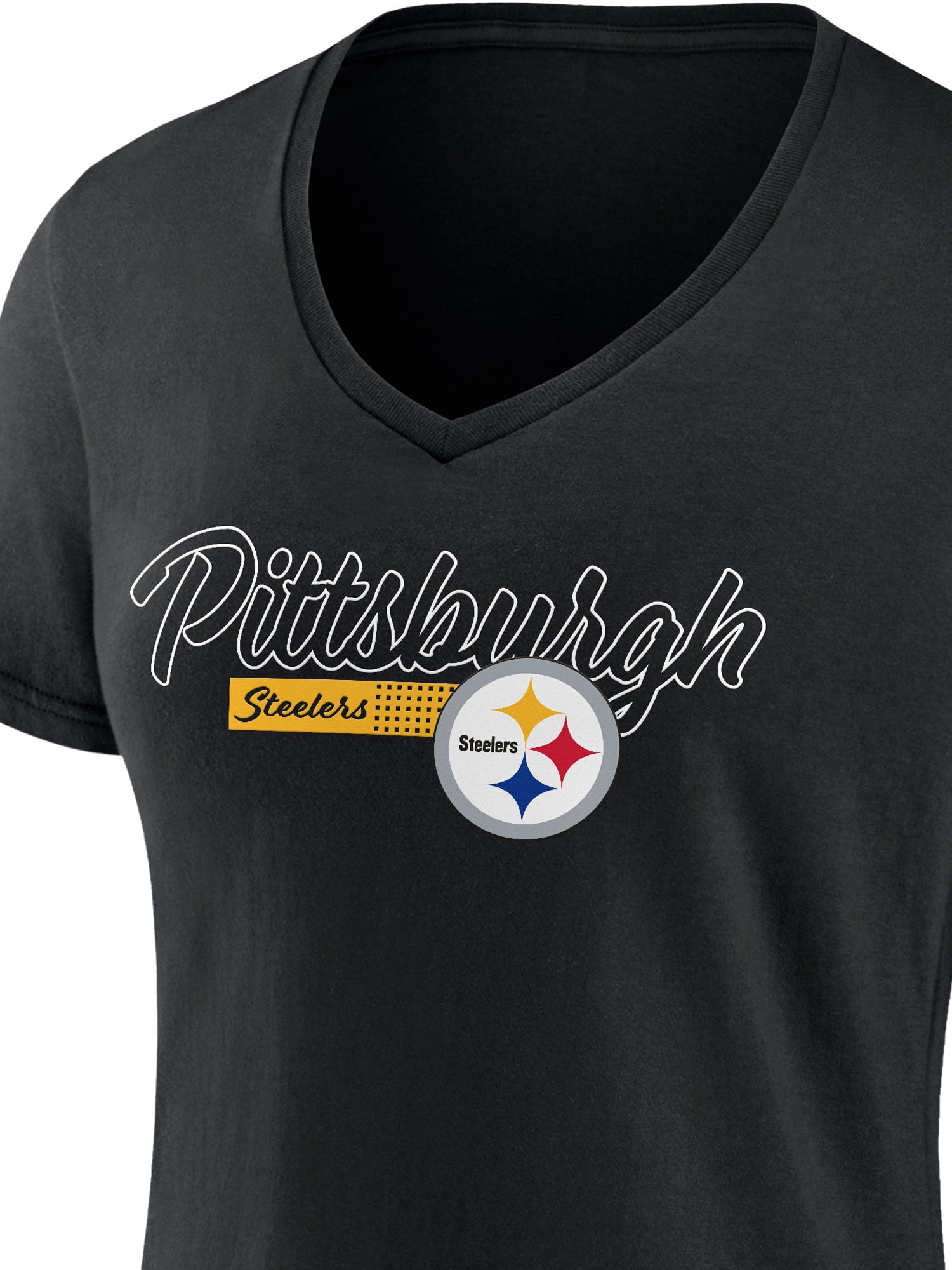 NFL Pittsburgh Steelers Women's Cotton Black Short Sleeve T-Shirt