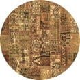 thumbnail image 1 of Ahgly Company Indoor Round Abstract Brown Contemporary Area Rugs, 4' Round, 1 of 4