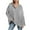 Gray, variant on MELDVDIB Womens Half-Button Hoodies Fall Winter Solid Color Long Sleeve Oversized Hooded Sweatshirts Fashion Casual V Neck Pullover Tops Black S
