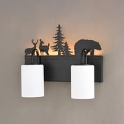 VAXCEL Acadia 2-Light Bronze Rustic Bathroom Vanity Fixture with Nightlight