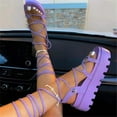 thumbnail image 2 of Women’s Open Toe Platform Flat Sandals Lace Up Open Toe Gladiator Casual Flatform Wedge Sandals, 2 of 4