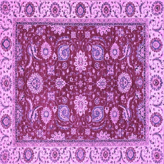 Ahgly Company Indoor Square Oriental Purple Traditional Area Rugs, 3' Square