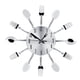 thumbnail image 2 of Reloj Acero Inoxidable Cubiertos Reloj Cuchillo Y Tenedor Cuchara Reloj De Pared Decoración De Cocina Plata, 2 of 7