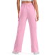 thumbnail image 5 of Pantalones largos para niñas y niños, de color liso, de pana, con cintura elástica, holgados, con cordón y bolsillos, informales, de poliéster., 5 of 7