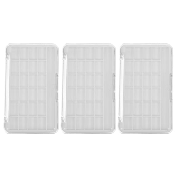 UPOUART 3-Pack Transparent Empty Eyeshadow Palette with 24 Grid Compartments Large Capacity Plastic Makeup Organizer Case