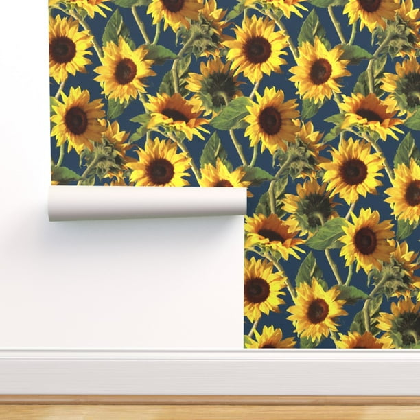 Peel-and-Stick Removable Wallpaper Sunflower, Summer, Floral, Boho