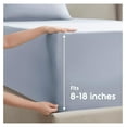 thumbnail image 4 of RV Short Queen Sheet Set - 4 Piece Bed Sheets for Short Queen Size Bed, Deep Pocket, Hotel Luxury, Extra Soft, Breathable and Cooling, Ice Blue Sheets, 4 of 9