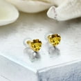 thumbnail image 3 of Gem Stone King 10K Yellow Gold Yellow Citrine Stud Earrings for Women Men (1.40 Cttw, Heart Shape 6MM), 3 of 3