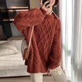 thumbnail image 2 of Vedolay Cardigan Sweaters for Women Turtleneck Long Sleeve Loose Casual Knit Pullover Sweater Blouse Red,One Size, 2 of 5