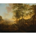 thumbnail image 2 of Jan Both 14x12 Black Ornate Wood Framed Double Matted Museum Art Print Titled: Wooded Hillside with a Vista (C. 1645), 2 of 5