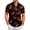 Black, variant on Men's Casual Halloween Themed Short Sleeve Shirt with Button Down Closure and Pumpkin Flame Print for Daily Wear Orange XL