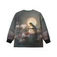 thumbnail image 5 of Xoenoiee Robin Moon Cherry Blossom Print Girls Oversized Sweatshirts Crewneck Long Sleeve Tunic Pullover Shirts Side Slit 2025 Fall Clothes, 13-14 Years, 5 of 7