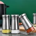 thumbnail image 2 of 2pcs Salt and Pepper Shakers,Stainless Steel Glass Shaker for Salt Powder Sugar Cinnamon Pepper, Spice Dispenser with Adjustable Pour Holes, 2 of 7