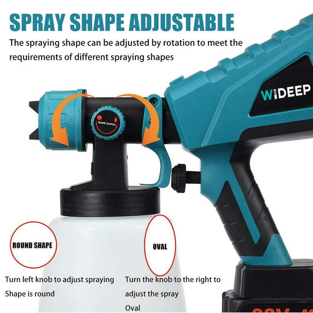PlusSpray - Portable Automatic High-Pressure Paint Spray Gun (Cordless) (Greenish Blue)