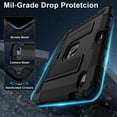 thumbnail image 4 of Case for iPad Air M3/M2 11" (2025/2024) with Slidable Foldable Kickstand/Screen Protector/Shoulder Strap/Capacitive Pen Slot, Soft Silicone Hybrid Armor Cover Drop/Shock Protection, 4 of 9