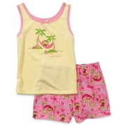 Faded Glory - Girls' Monkey Sleep Tank and Pajama Shorts