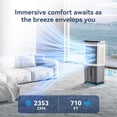 thumbnail image 3 of Enfriador de aire evaporativo, aires acondicionados portátiles 3 en 1 con 2353 CFM, enfriador de pantano con tanque de agua de 9,2 galones, control remoto y táctil, oscilación de 90°+120°, ventilador, 3 of 5