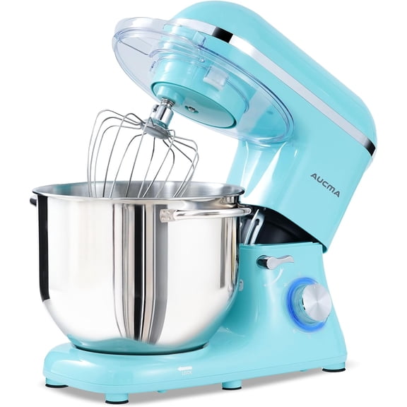 Stand Mixer, 8QT 900W 6-Speed Tilt-Head Food Mixer, Kitchen Electric Mixer with Dough Hook, Wire Whip & Beater (Blue, 8QT)