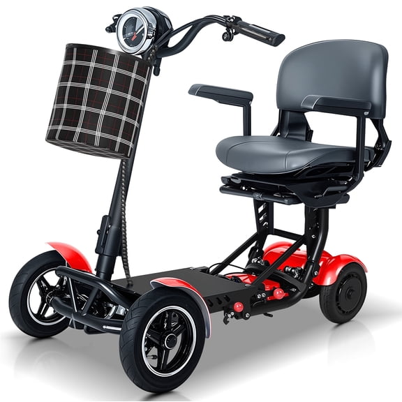 500W Mobility Scooter,Electric Wheelchair Device for Travel,Suitable for Seniors and People with disabilities,with LED Headlights and Basket,Red