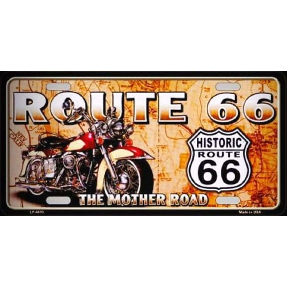 Historic Route 66 Mother Road License Plate