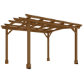 thumbnail image 3 of Outsunny 10' x 12' Outdoor Pergola, Wood Gazebo Grape Trellis with Arched Roof, Stable Structure for Climbing Plant Support, Dark Brown, 3 of 10