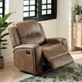 thumbnail image 6 of Charles Manual Recliner Chair- Chestnut Brown Faux Leather- Solid Wood, 6 of 6