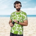 thumbnail image 4 of Wukai Green Various Lemons Print Men's Short-Sleeved Mesh T-Shirt,Quick-Dry Short Sleeve Workout T-Shirt-3X-Large, 4 of 8