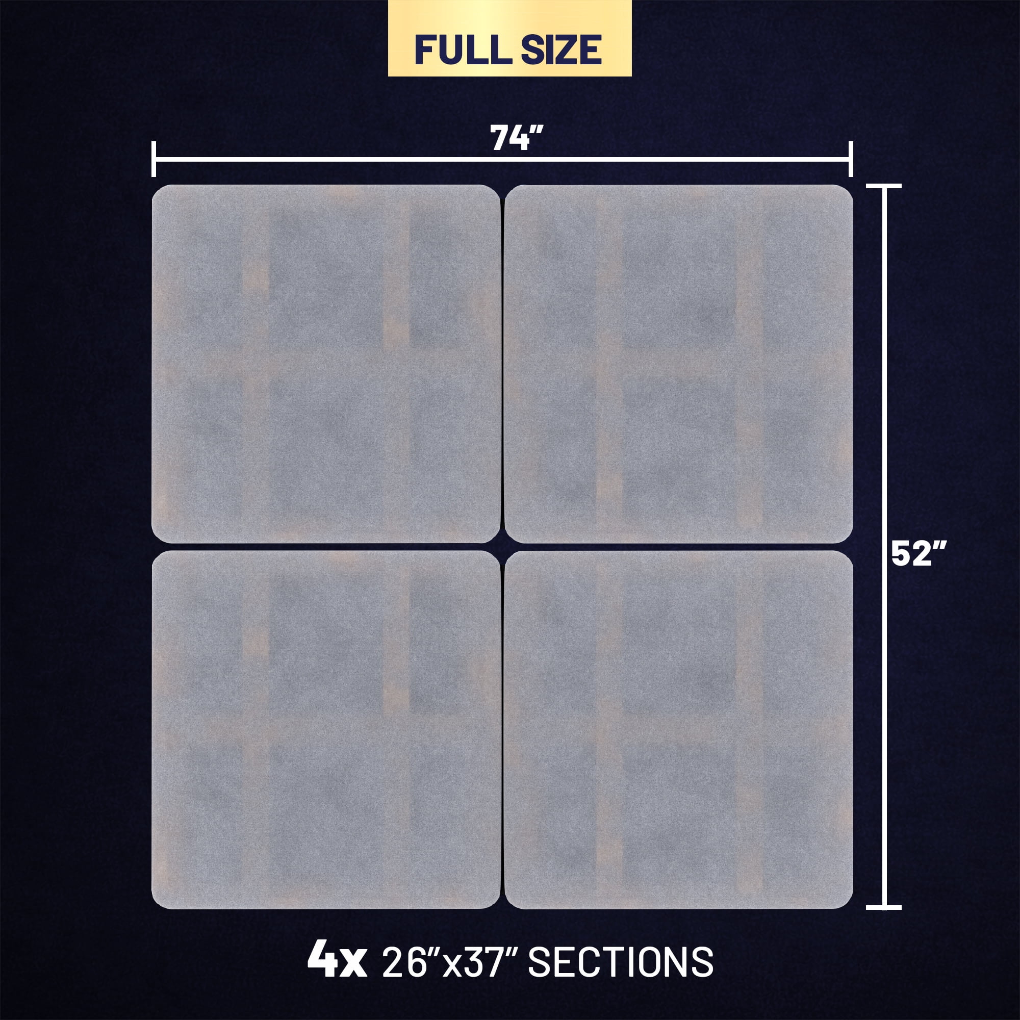 Continental Sleep, 1.5" Split Wood Bunkie Board Full Size Bed, 4-Piece Under Mattress Support, Fully Assembled, Fabric Ventilation Cover-Replaces Wooden Slats or Box Spring for Bed Frames