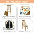 thumbnail image 4 of Pioneer Flower Seat Covers for Dining Room Chairs Set Of 4,Stretch Printed Washable Chair Seat Cover with Elastic Ties and Button,Removable Waterproof Couch Cushion Covers, 4 of 6