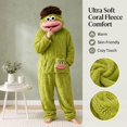 thumbnail image 2 of Big mouth monster onesie, Silly Onesie Adults Cozy Home Loungewear, With Comb Funny Cozy Hooded Plush One Piece Loungwear, 2 of 5
