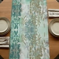 thumbnail image 5 of Table Runners 90 Inches Long Dress Scarves, Teal Blue Boho Farmhouse Coffee/Dining/Kitchen Table Runner for Living Room, Vintage Ethnic Tribe Abstract Art 13x90 Inch, 5 of 9