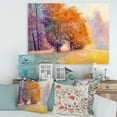 thumbnail image 2 of Designart ' Autumn Forest Orange Leaves Landscape ' Lake House Canvas Wall Art Print, 2 of 4