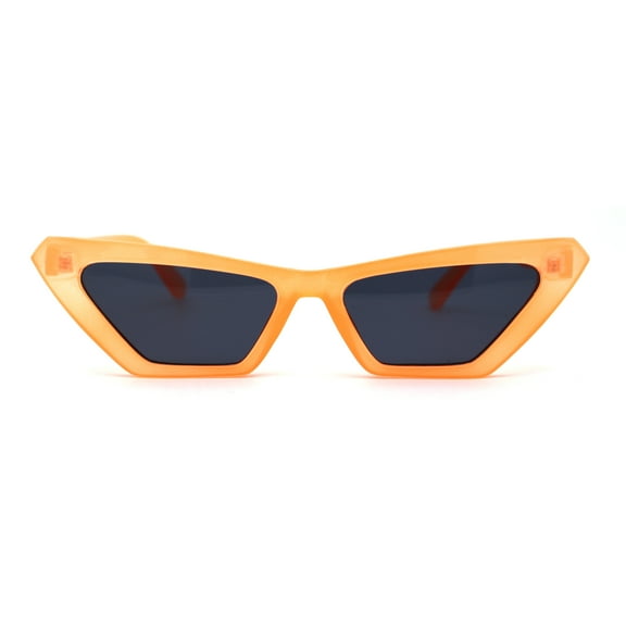 Womens Neon Pop Color 80s Squared Cat Eye Sunglasses Orange Black