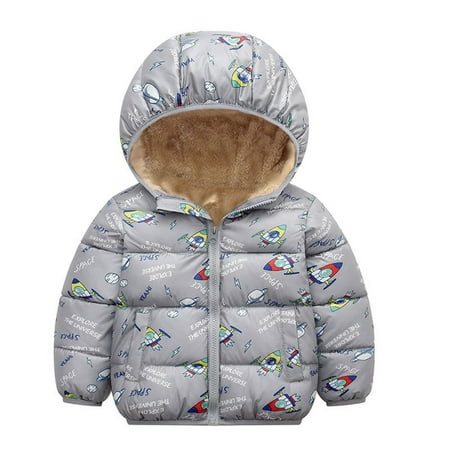 

Toddler Kids Baby Boys Girls Winter Warm Thick Lining Jacket Bunny Cartoon Coats Hooded Padded Outerwear