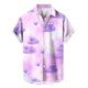 thumbnail image 3 of Camisa casual de moda para hombre con estampado 3D de patrón de amor y solapa estilo hawaiano, manga corta, ropa de playa transpirable, 3 of 5