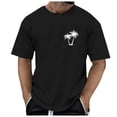 thumbnail image 3 of NinXxx Men's Summer Slub Casual Fashion Short Sleeve Breathable Tee Black XL, 3 of 6