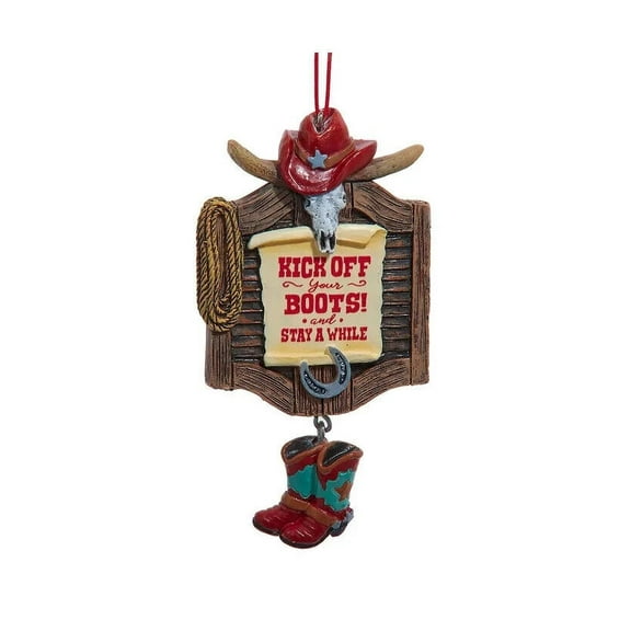 WESTERN SALOON "Kick Off Your Boots" Christmas Ornament, by Kurt Adler
