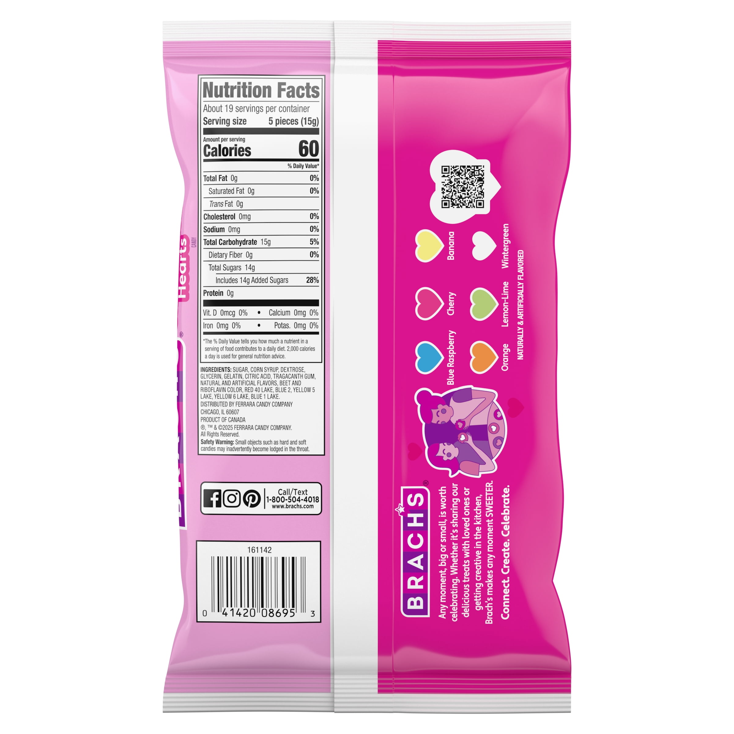 Brach's Valentines Day Candy Large Conversation Hearts, Hard Candy, 10 oz Bag