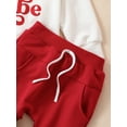thumbnail image 5 of Bagilaanoe 2Pcs Newborn Baby Girl Valentine’s Day Clothes Letter Print Long Sleeve Sweatshirt Tops + Sweatpants 6M 12M 18M 24M Infant Pants Set, 5 of 9